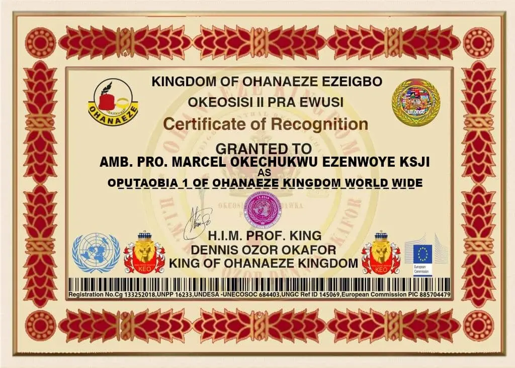 Certificate of Recognition
